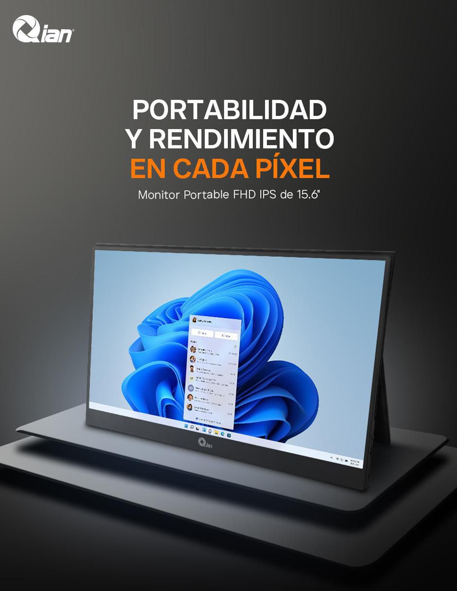 Monitor portátil standard full HD 15.6 pulgadas QMP-IP16S 6