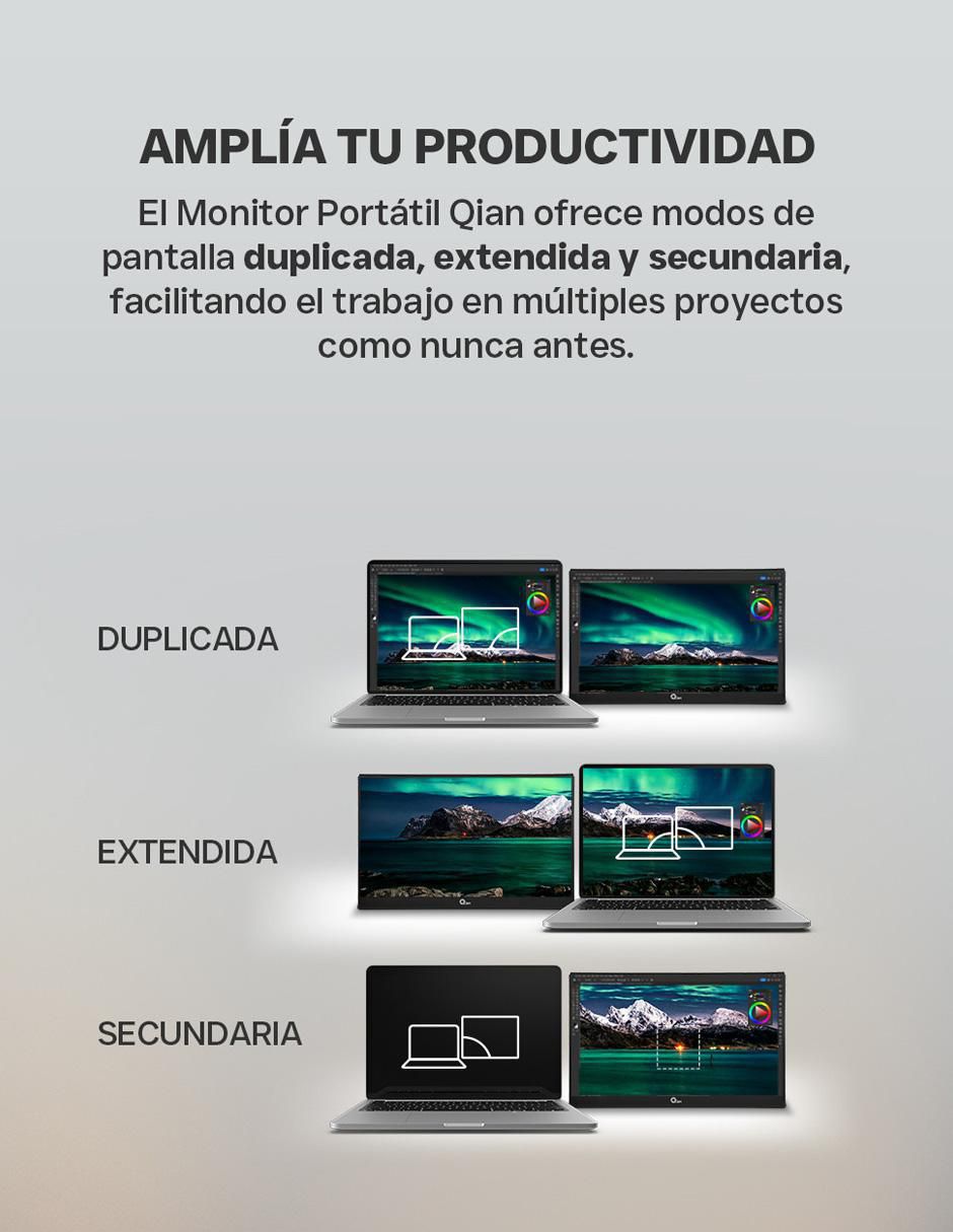 Monitor portátil standard full HD 15.6 pulgadas QMP-IP16S 9