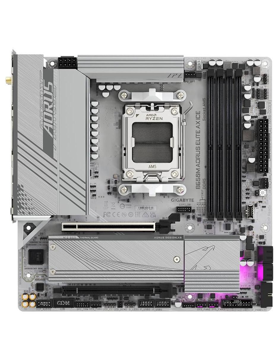 Tarjeta madre B650M Elite AX ICE AM5 compatible con procesador AMD Tarjeta madre B650M Elite AX ICE AM5 compatible con procesador AMD