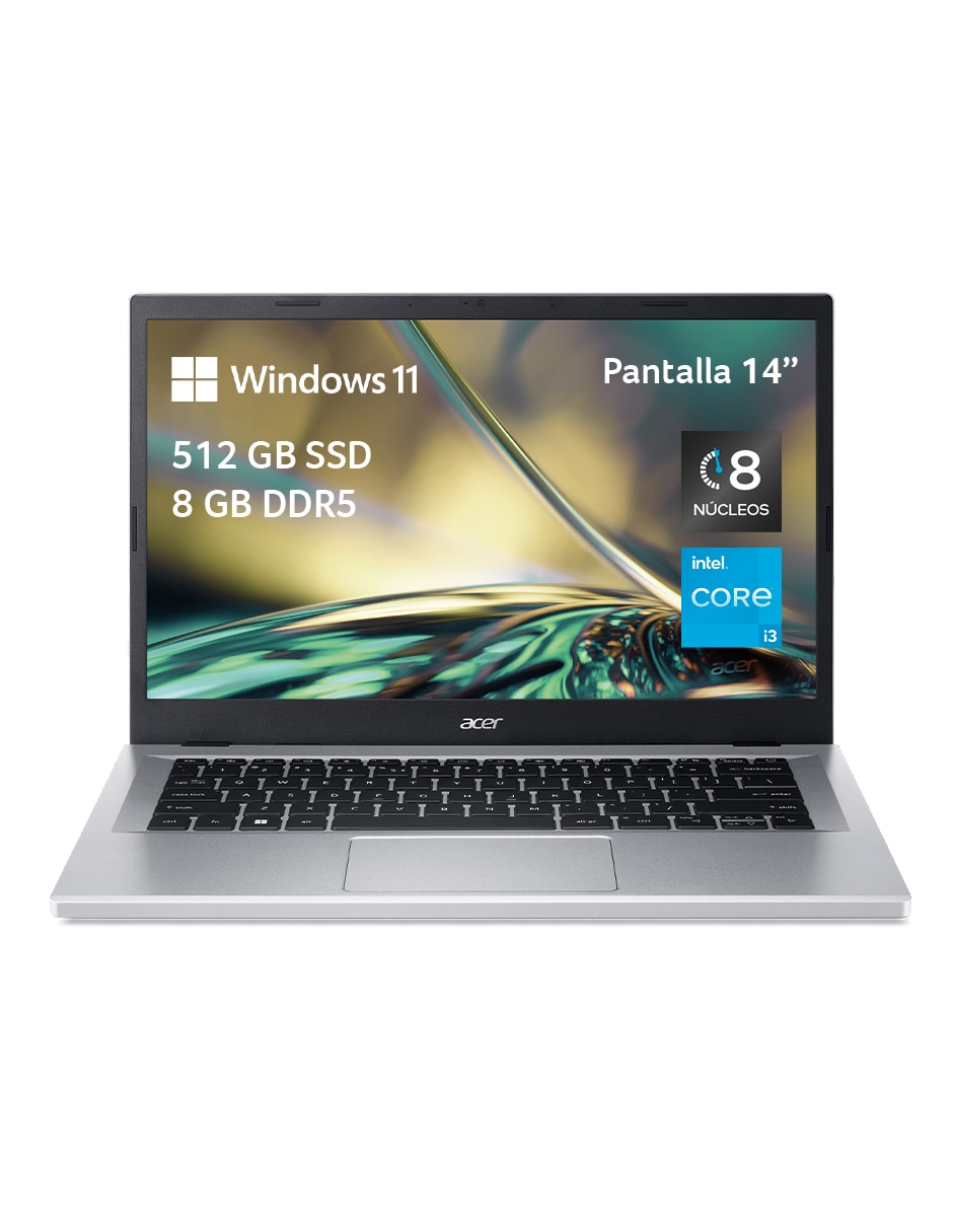 Laptop Thin & Light Aspire 3 14 pulgadas HD Intel Core i3 Intel UHD 8 GB RAM 512 GB SSD 1