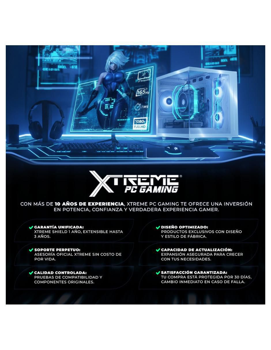 Computadora gamer XTPCR516GB3050DP AMD Ryzen 5 NVIDIA GeForce RTX 3050 16 GB RAM 1 TB SSD 8