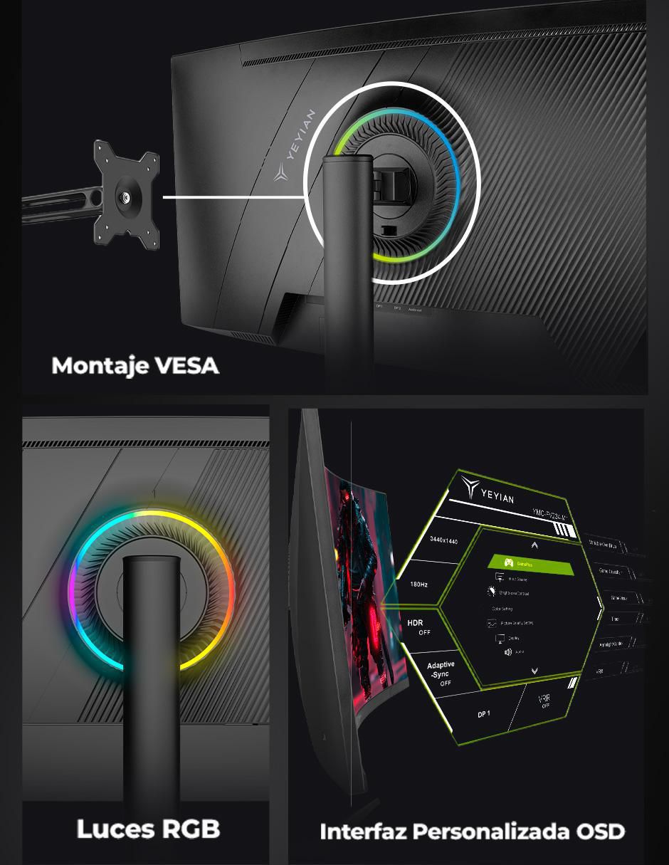 Monitor gamer standard WQHD 34 pulgadas PROACT YMC-FV234 CURVO 10