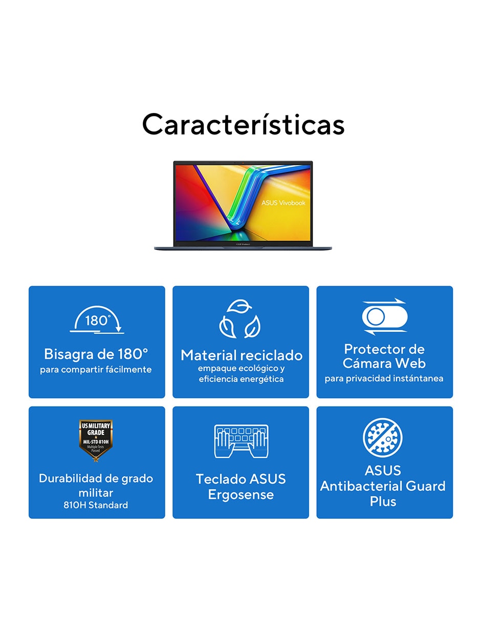 Laptop thin & light Vivobook 15 15.6 pulgadas Full HD Intel Core i5 Intel Iris XE 16 GB RAM 512 GB SSD 4
