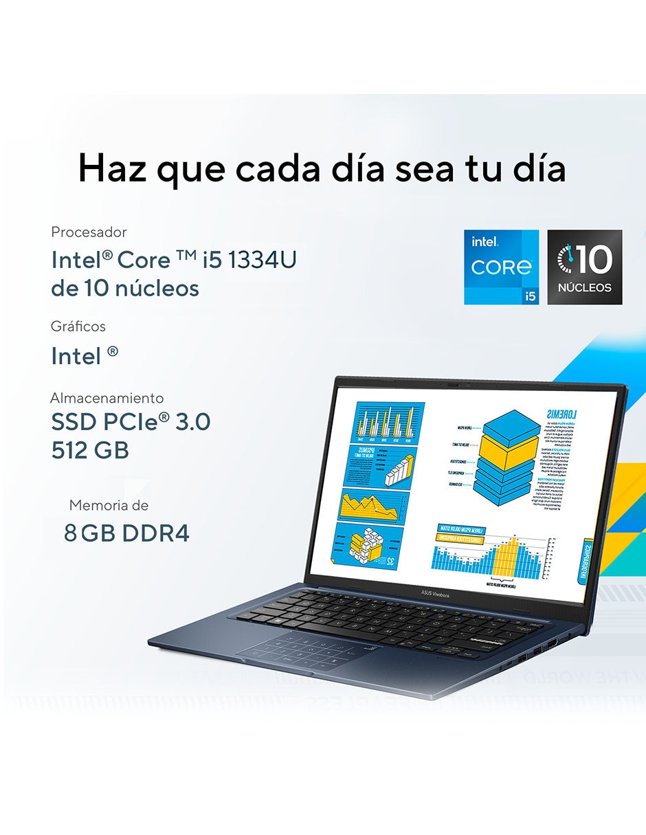 Laptop Vivobook 14 14 pulgadas Full HD Intel Core i5 Intel UHD Graphics 8 GB RAM 512 GB SSD 3