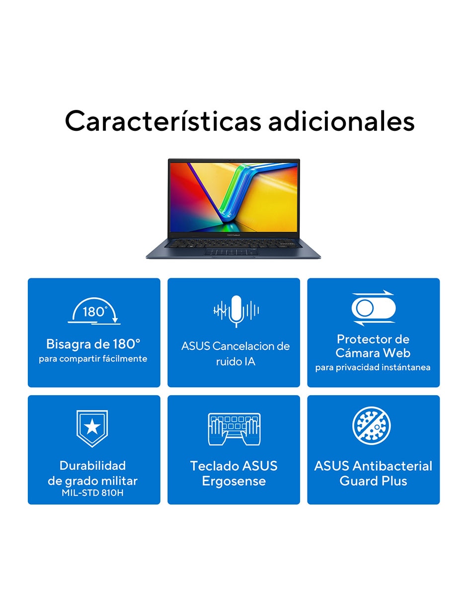 Laptop Vivobook 14 14 pulgadas Full HD Intel Core i5 Intel UHD Graphics 8 GB RAM 512 GB SSD 4