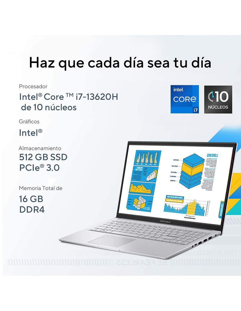 Laptop Vivobook 14 14 pulgadas WUXGA Intel Core i7 Intel UHD Graphics 16 GB RAM 512 GB SSD 8