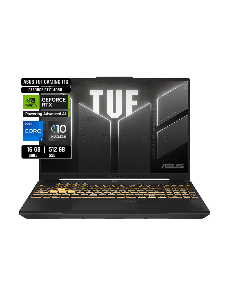 Laptop gamer TUF Gaming G16 16 pulgadas Full HD+ Intel Core i7 NVIDIA GeForce RTX 4050 16 GB RAM 512 GB SSD