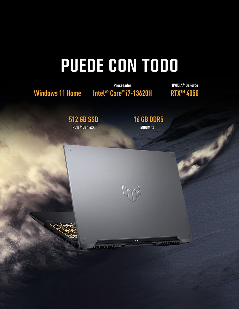 Laptop gamer TUF Gaming G16 16 pulgadas Full HD+ Intel Core i7 NVIDIA GeForce RTX 4050 16 GB RAM 512 GB SSD 3