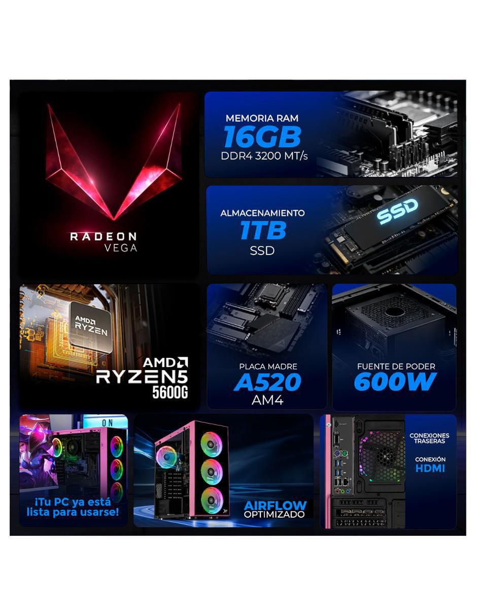 Computadora gamer XTPCR516GBVEGA7MDP 27 pulgadas Full HD AMD Ryzen 5 AMD Radeon Graphics 16 GB Ram 1TB SSD 5