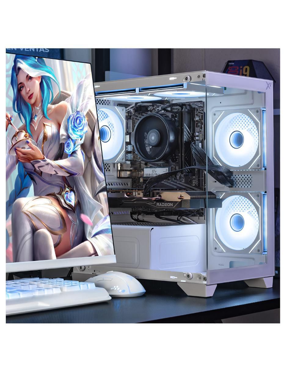 Computadora gamer XTBRR532GB6600TPW AMD Ryzen 5 AMD Radeon RX 6600 16 GB RAM 500 GB SSD 6