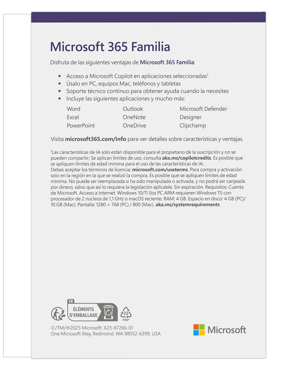 Microsoft 365 Familia Office para 6 usuarios 3