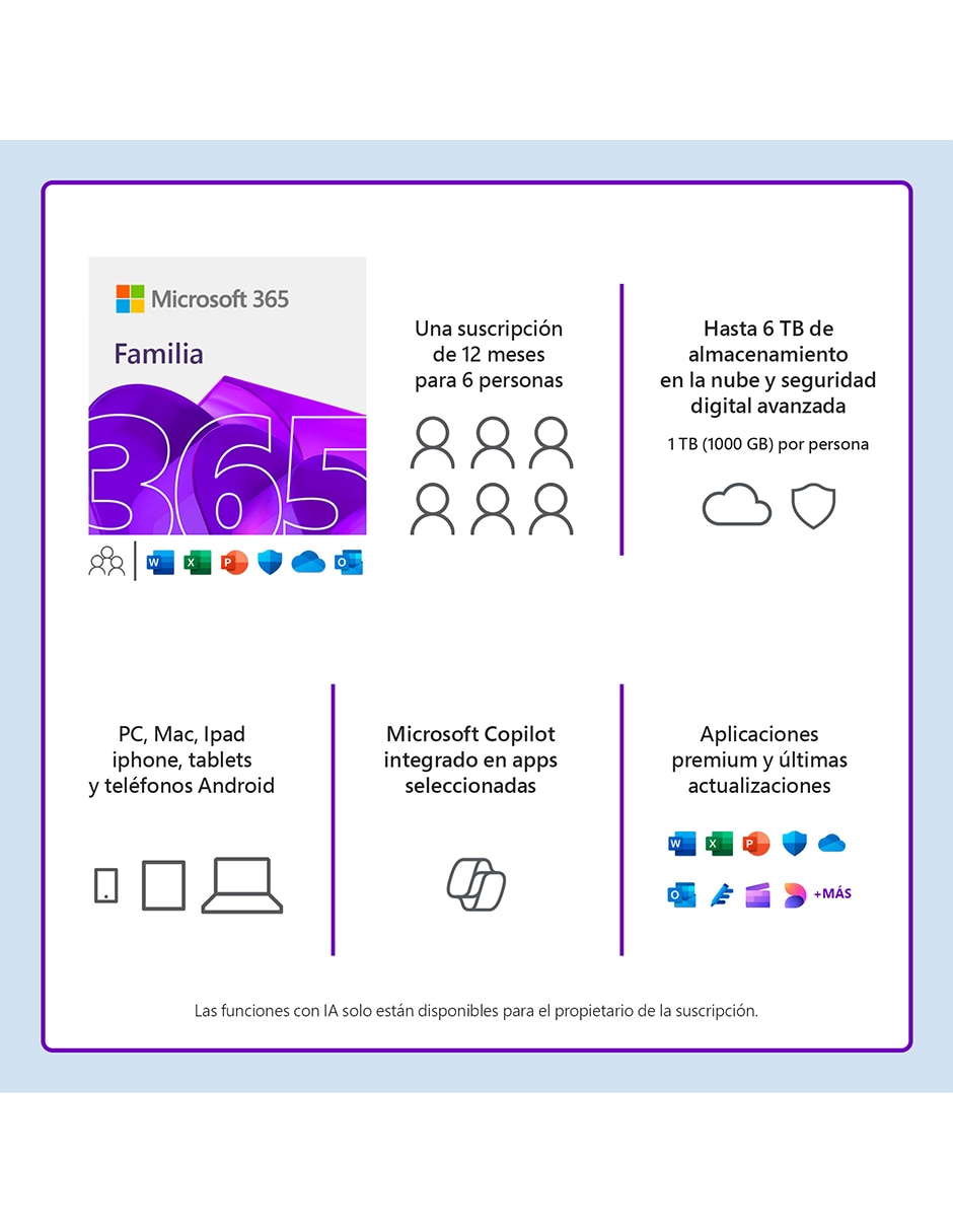 Microsoft 365 Familia Office para 6 usuarios 4