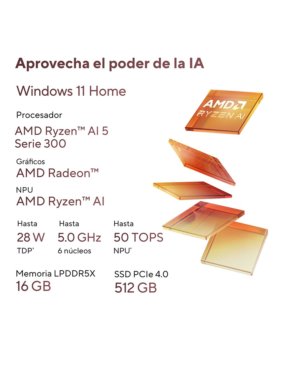 Laptop Zenbook 14 pulgadas WUXGA AMD Ryzen AI 5 340 AMD Radeon 16 GB RAM 512 GB SSD 1