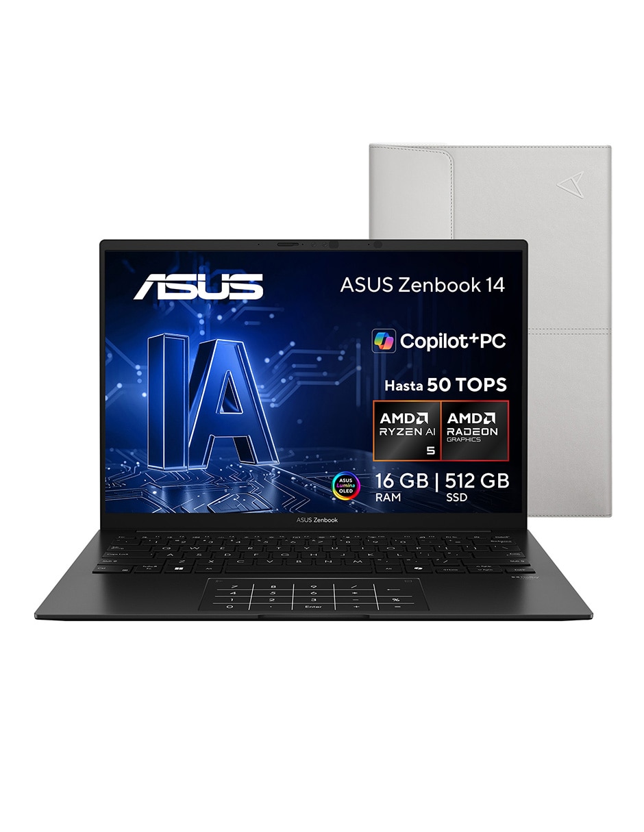 Laptop Zenbook 14 pulgadas WUXGA AMD Ryzen AI 5 340 AMD Radeon 16 GB RAM 512 GB SSD