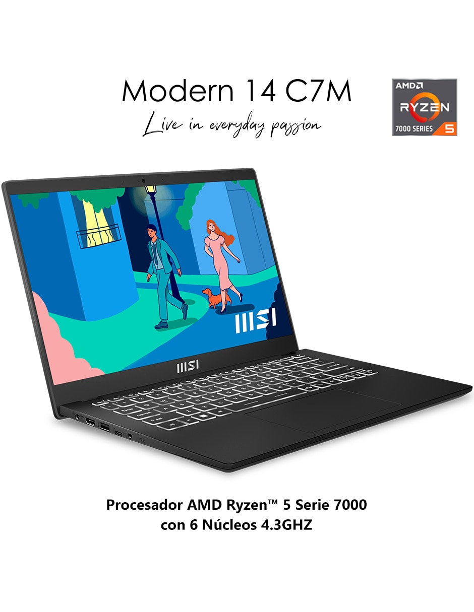 Laptop 14 pulgadas Full HD AMD Ryzen 5 AMD Radeon 8 GB RAM 512 GB SSD 2