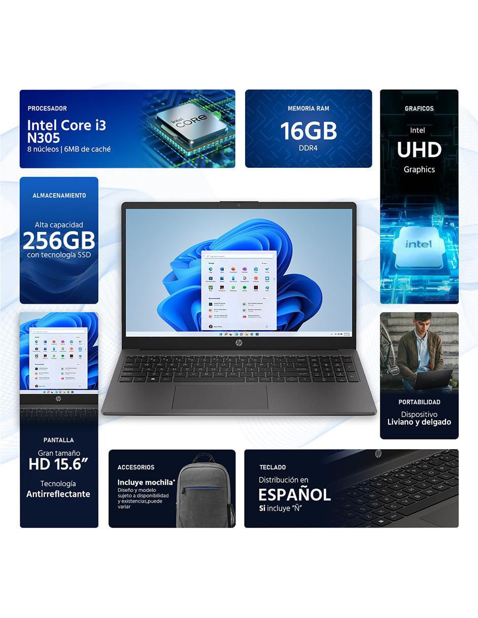 Laptop 250 G10 15.6 pulgadas HD Intel Core i3 Intel UHD 16 GB Ram 256 GB SSD 2