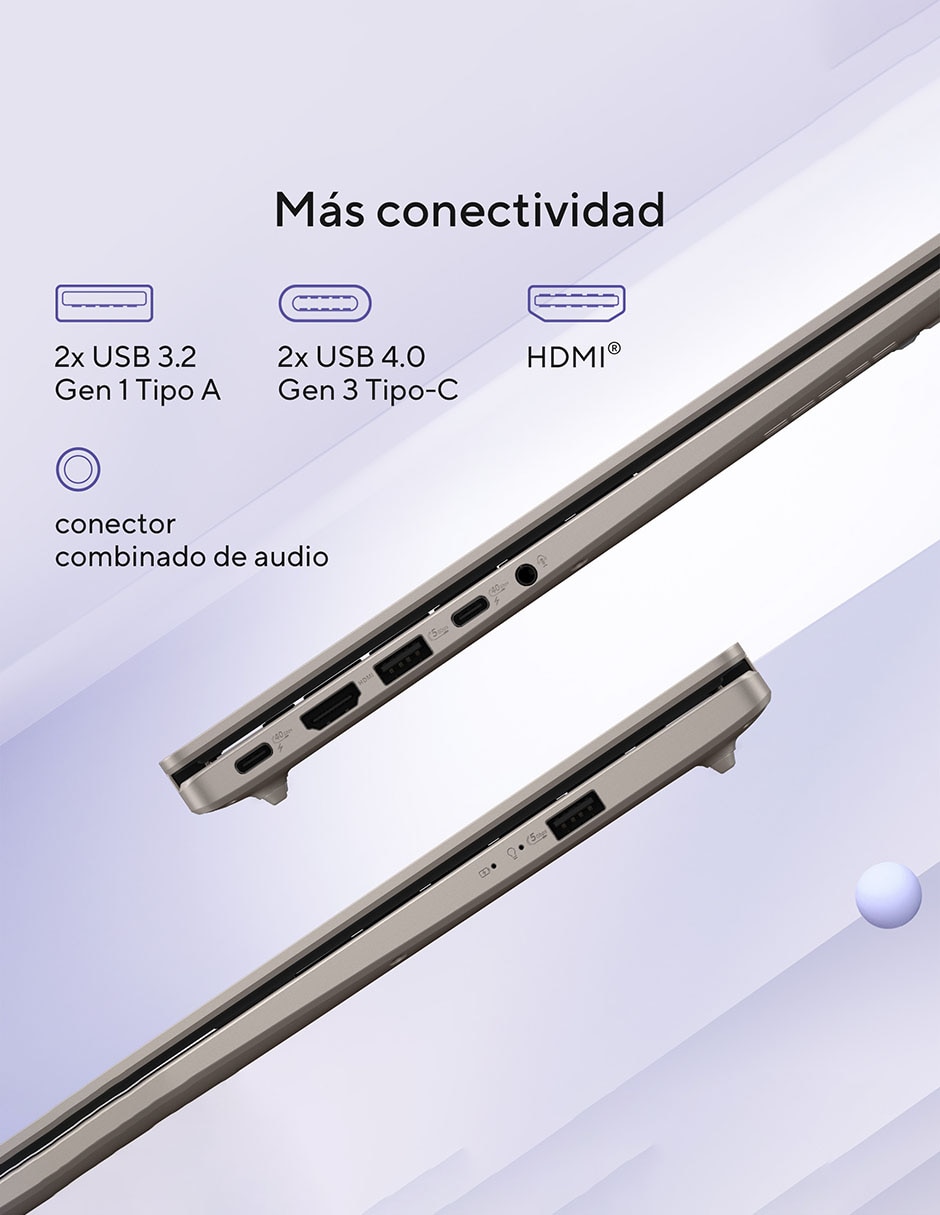 Laptop X1407QA-LY045W 14 pulgadas WUXGA Snapdragon X Qualcomm Adreno 16 GB RAM 512 GB SSD 4