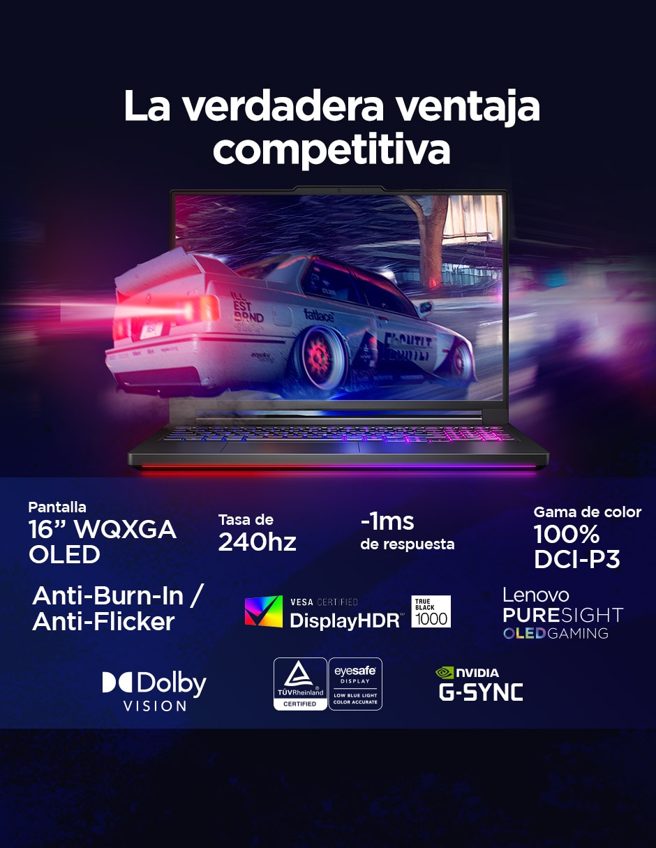 Laptop gamer 83F5000XLM 16 pulgadas WQXGA Intel Core Ultra 9 NVIDIA GeForce RTX 5080 32 GB RAM 1 TB SSD 6
