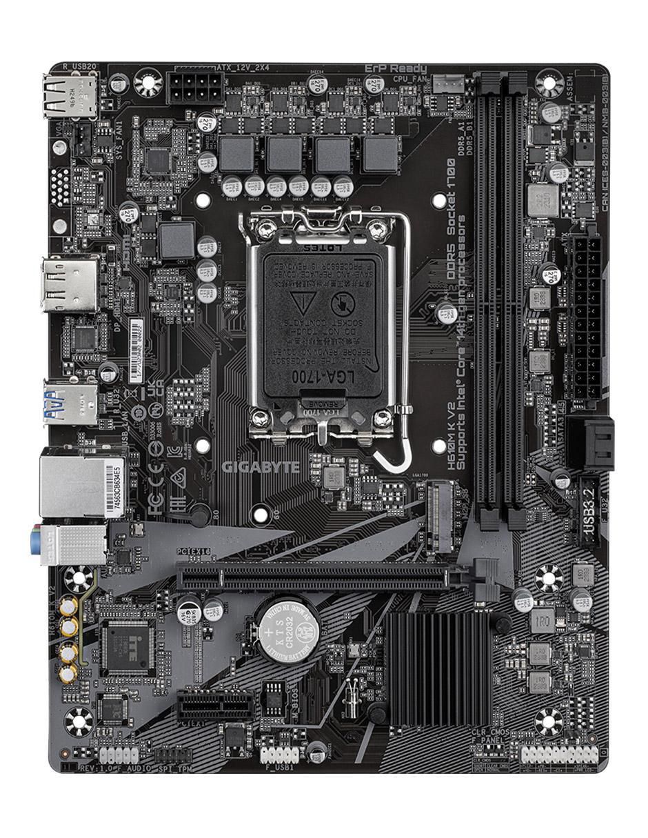 Tarjeta madre h610m k v2 (rev.1.0) compatible con procesador Intel