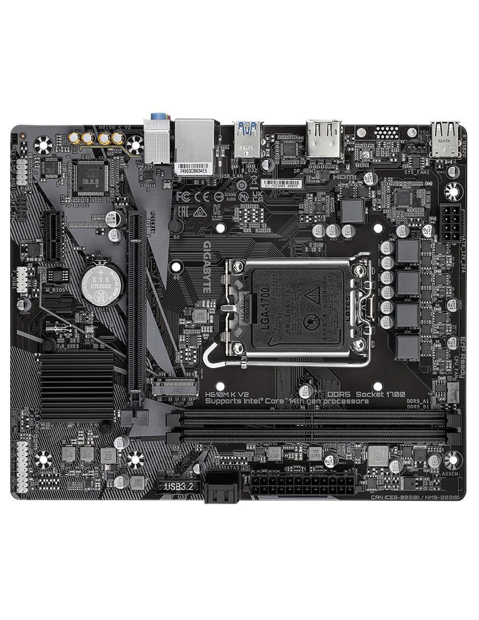 Tarjeta madre h610m k v2 (rev.1.0) compatible con procesador Intel 3
