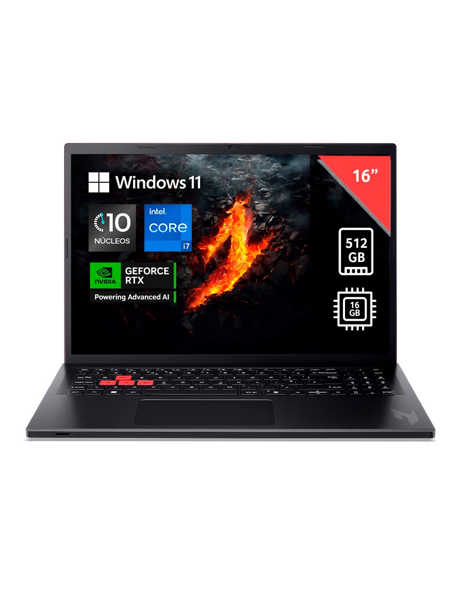 Laptop gamer Nitro Lite 16 pulgadas Wuxga Intel Core i7 NVIDIA Geforce RTX 4050 16 GB RAM 512 GB SSD 1