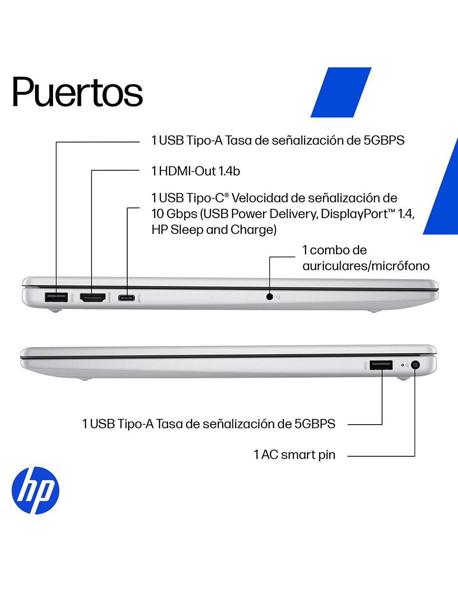 Laptop Omnibook 3 15.6 pulgadas Full HD AMD Ryzen AI 5 340 AMD Radeon 16 GB RAM 512 GB SSD 8