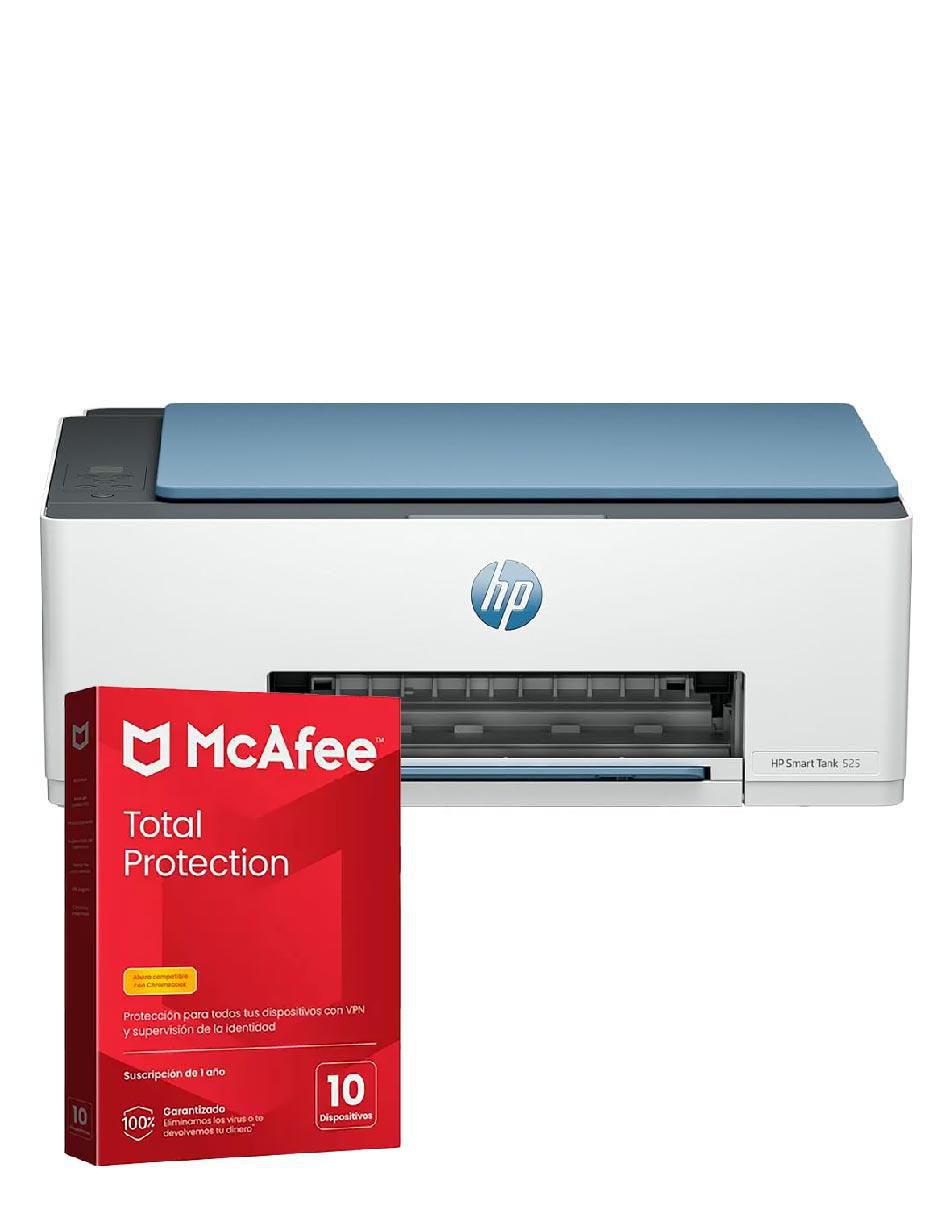 Multifuncional Smart Tank 525 + Antivirus digital Mcafee Total Protection de inyección de tinta alámbrica a color Multifuncional Smart Tank 525 + Antivirus digital Mcafee Total Protection de inyección de tinta alámbrica a color