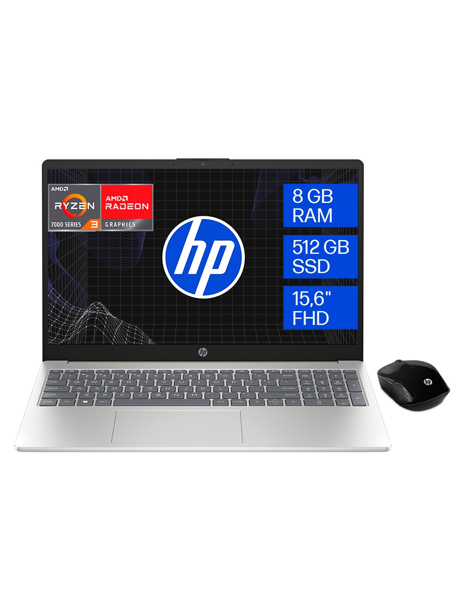 Laptop 15-FC0233LA 15.6 pulgadas Full HD AMD Ryzen 3 Integradas 8 GB RABM 512 GB SSD 1