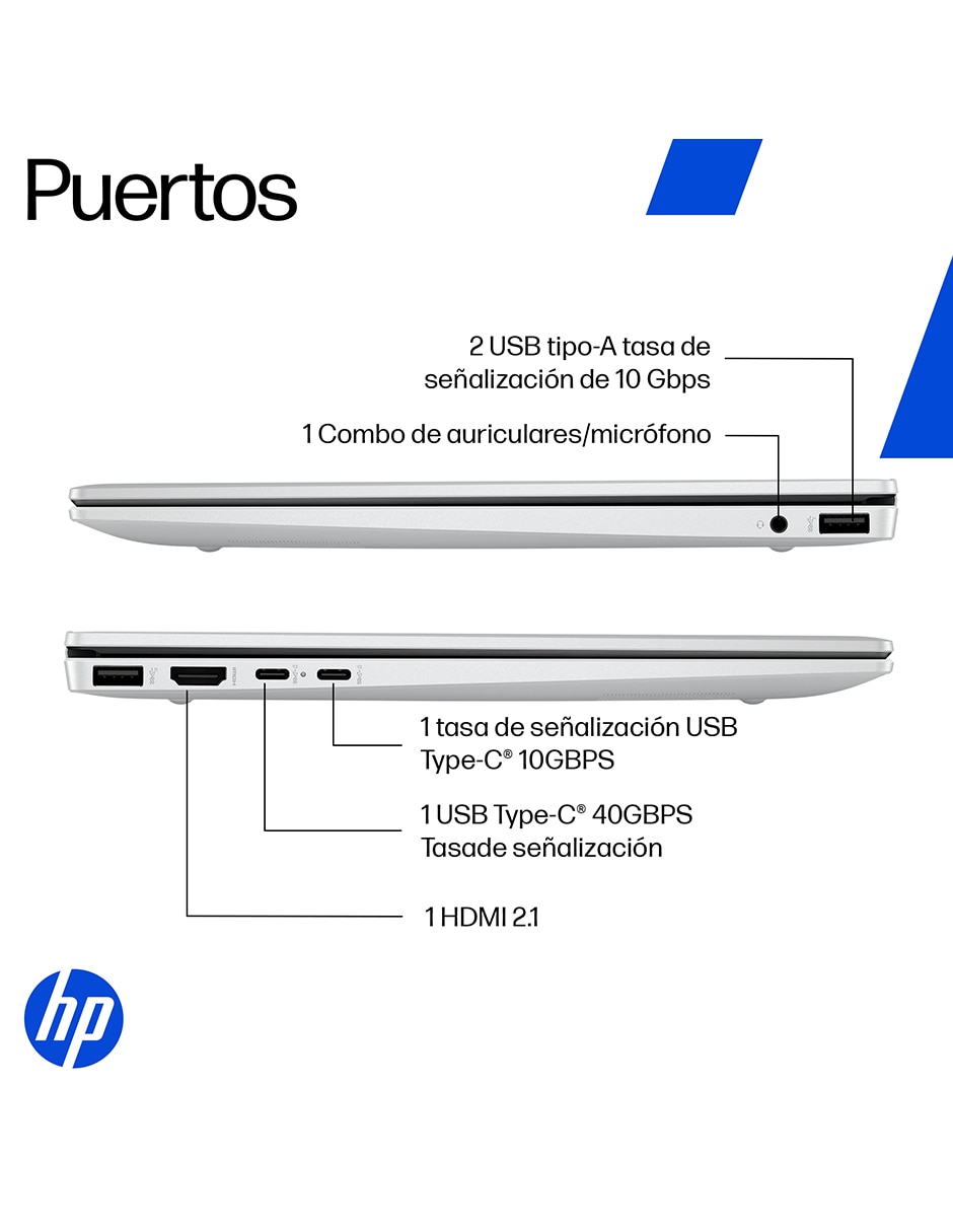 Laptop OmniBook 7 Aero13-bg1051la 13 pulgadas 2K AMD Ryzen AI 5 340 AMD Radeon 16 GB RAM 512 GB SSD 18