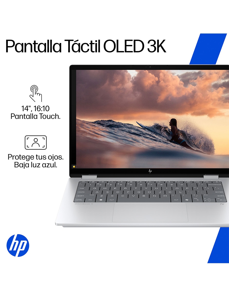 Laptop 2 en 1 touch OmniBook X Flip 14-fm0052la 14 pulgadas 3K Intel Core Ultra 5 226V Intel Arc 16 GB RAM 1 TB SSD 11