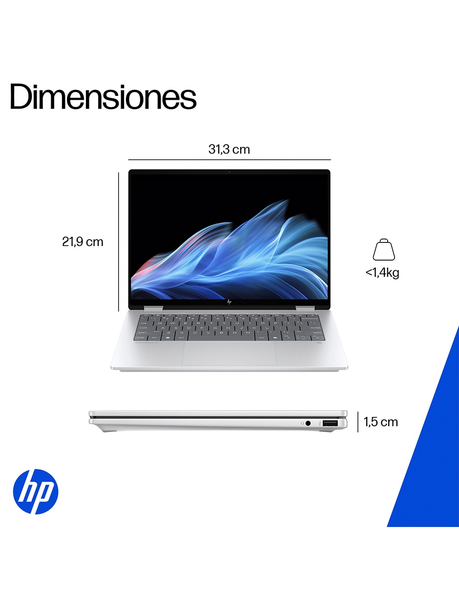 Laptop 2 en 1 touch OmniBook X Flip 14-fm0052la 14 pulgadas 3K Intel Core Ultra 5 226V Intel Arc 16 GB RAM 1 TB SSD 12