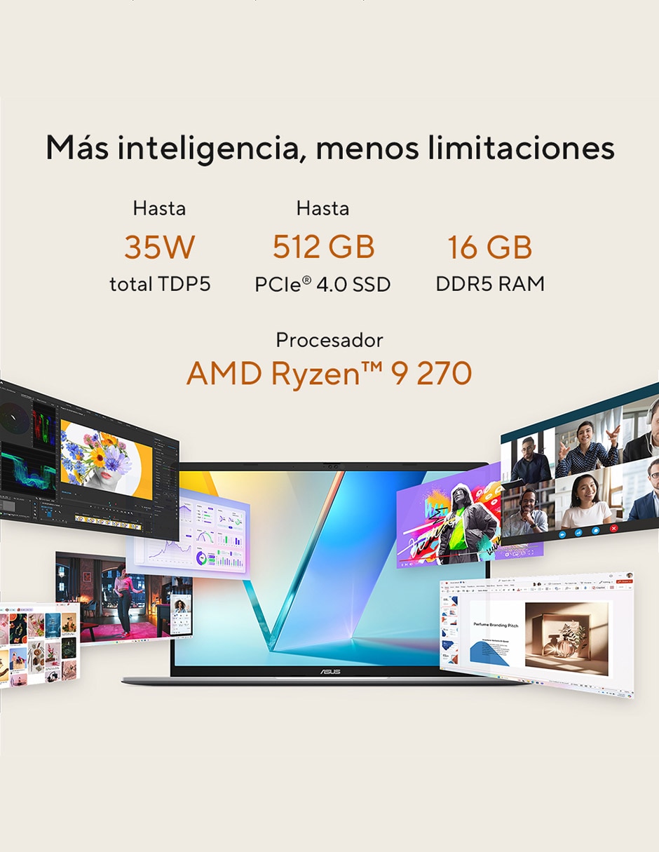 Laptop Thin & Light Vivobook S 16 pulgadas wuxga AMD Ryzen 9 integradas 16 GB RAM 512 GB SSD 4