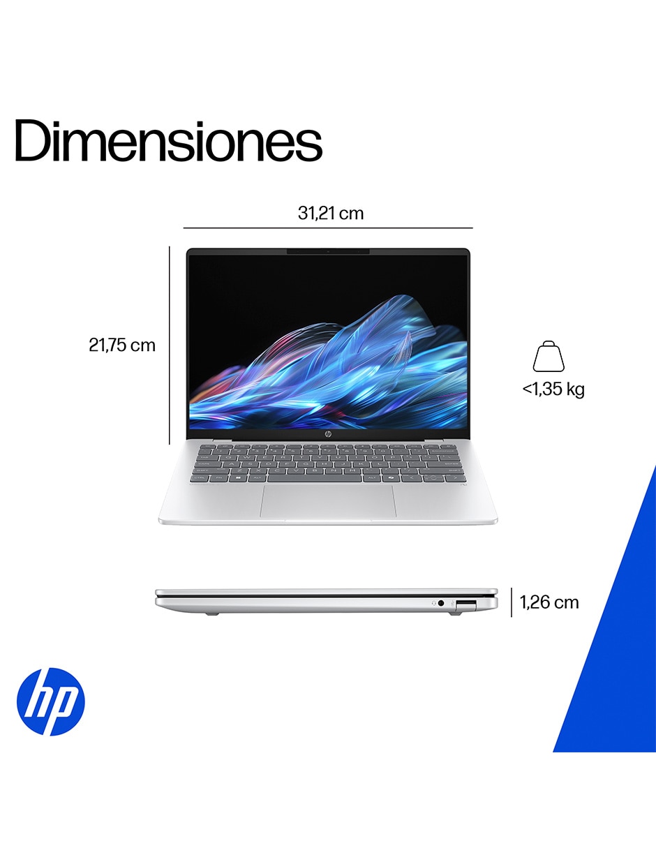 Laptop Omnibook 5 14-HE0000LA 14 pulgadas 2K Snapdragon X Qualcomm Adreno 16 GB RAM 512 GB SSD 11