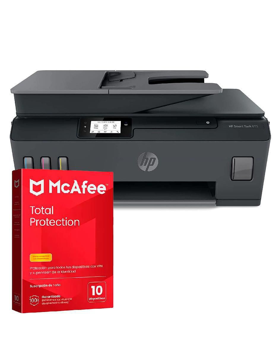 Multifuncional Smart Tank 615 + Antivirus Mcafee Total Protection de inyección de tinta inalámbrica a color Multifuncional Smart Tank 615 + Antivirus Mcafee Total Protection de inyección de tinta inalámbrica a color
