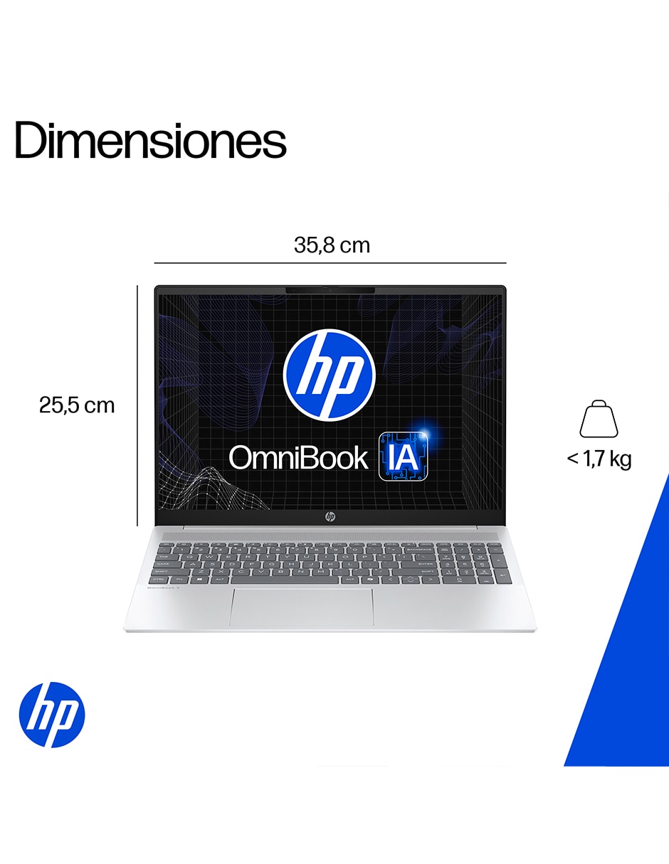 Laptop Omnibook 5 16-af1050la 16 pulgadas 2K Intel Core Ultra 5 225U Integradas 16 GB RAM 1 TB SSD 12