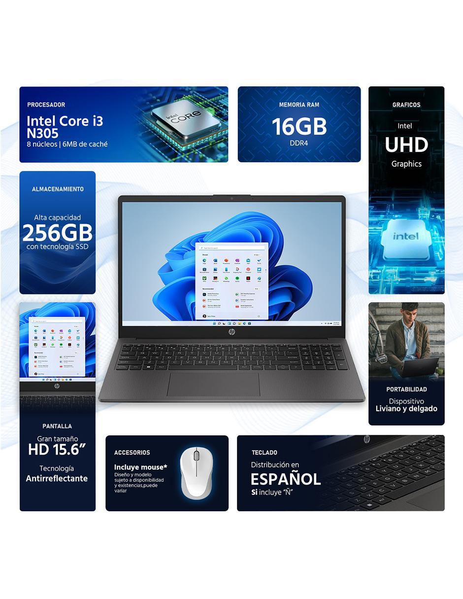 Laptop 250 G10 15.6 pulgadas HD Intel Core i3 Intel UHD 16 GB RAM 256 GB SSD 2