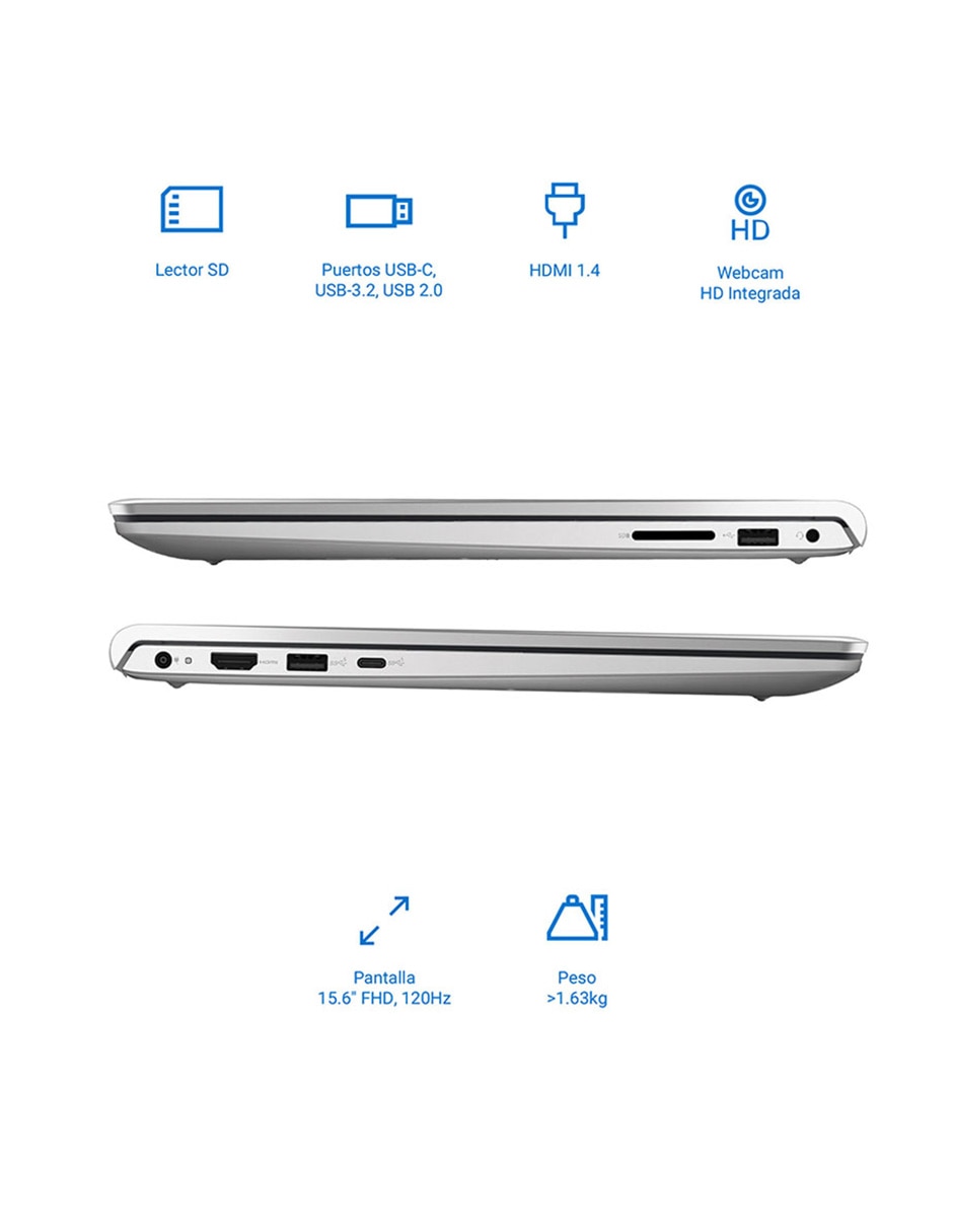 Laptop Thin & Light DC15255 15.6 pulgadas Full HD AMD Ryzen 5 Integradas 8 GB RAM 512 GB SSD 4