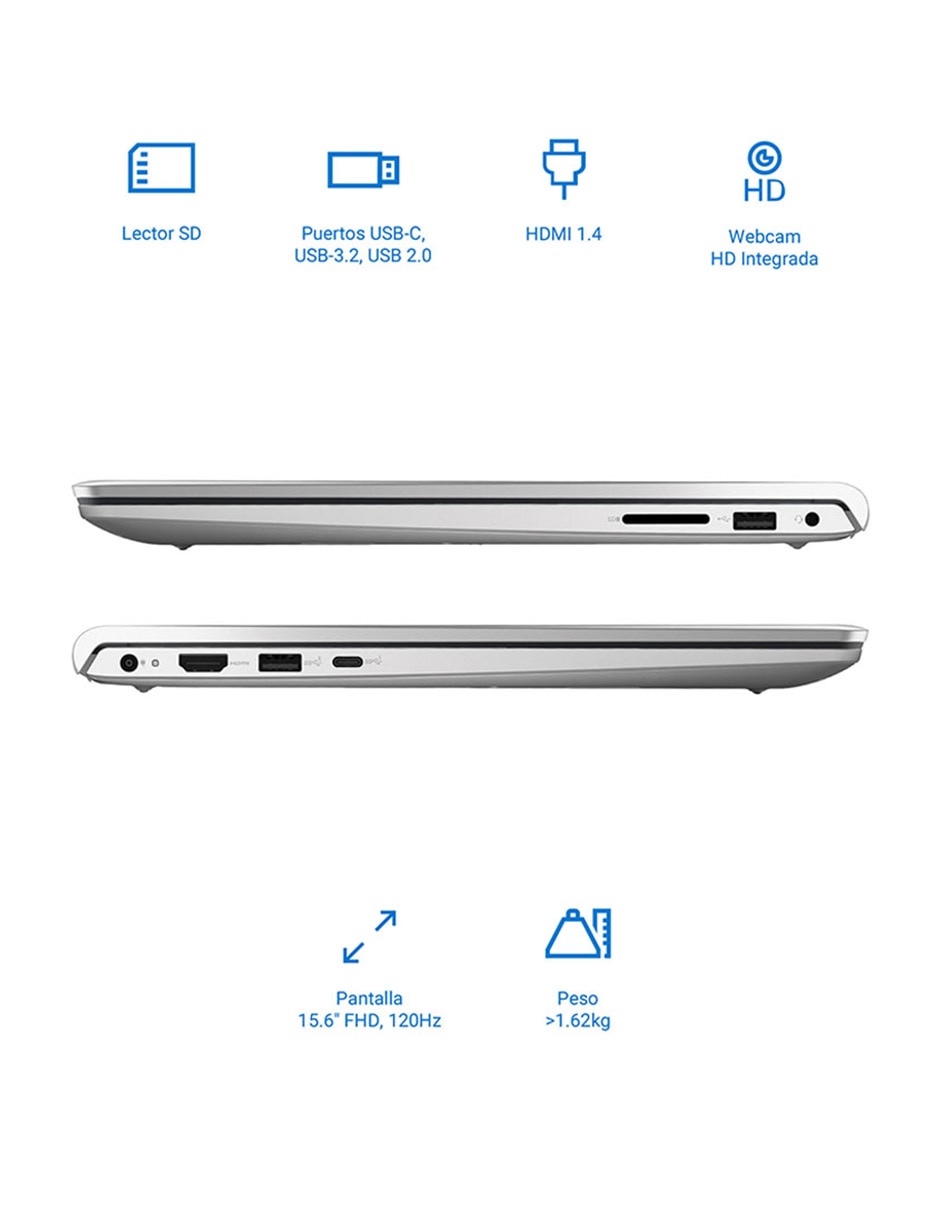 Laptop thin & light DC15250 15.6 pulgadas Full HD Intel Core i5 Intel UHD 16 GB RAM 512 GB SSD 4