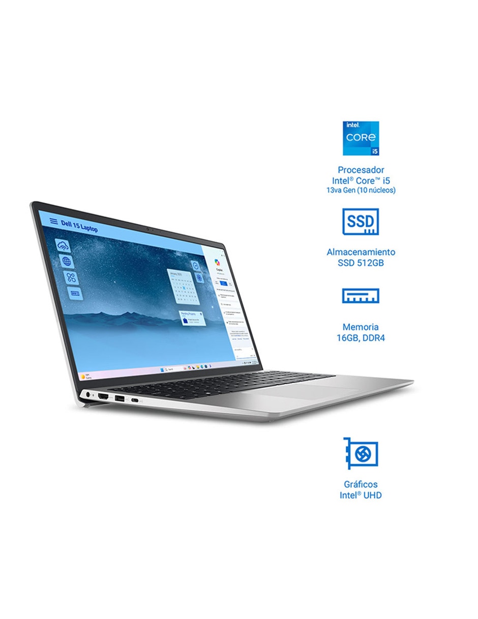 Laptop thin & light DC15250 15.6 pulgadas Full HD Intel Core i5 Intel UHD 16 GB RAM 512 GB SSD 5
