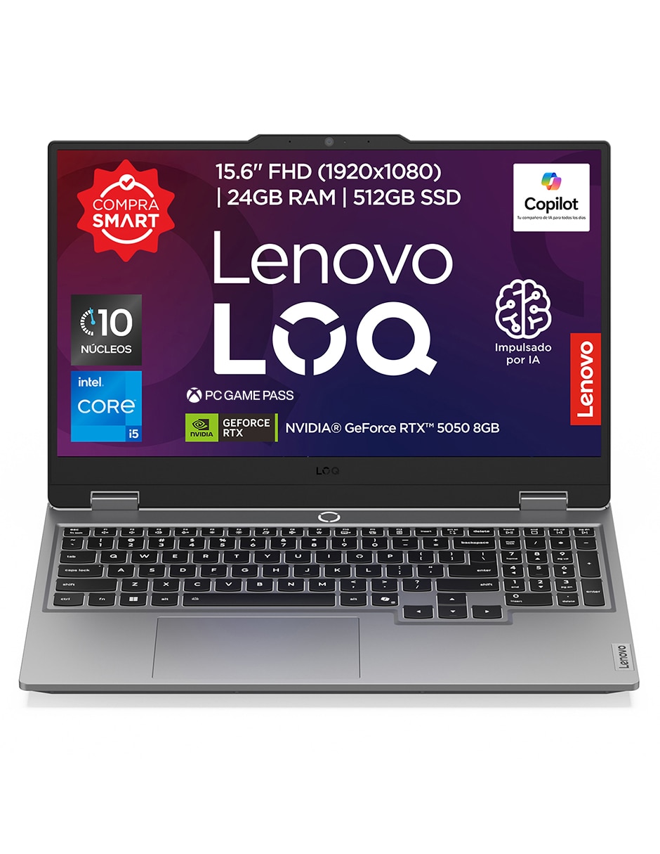 Laptop gamer 83JE001WLM 15.6 pulgadas Full HD Intel Core i5 NVIDIA Geforce RTX 5050 24 GB RAM 512 GB SSD 1