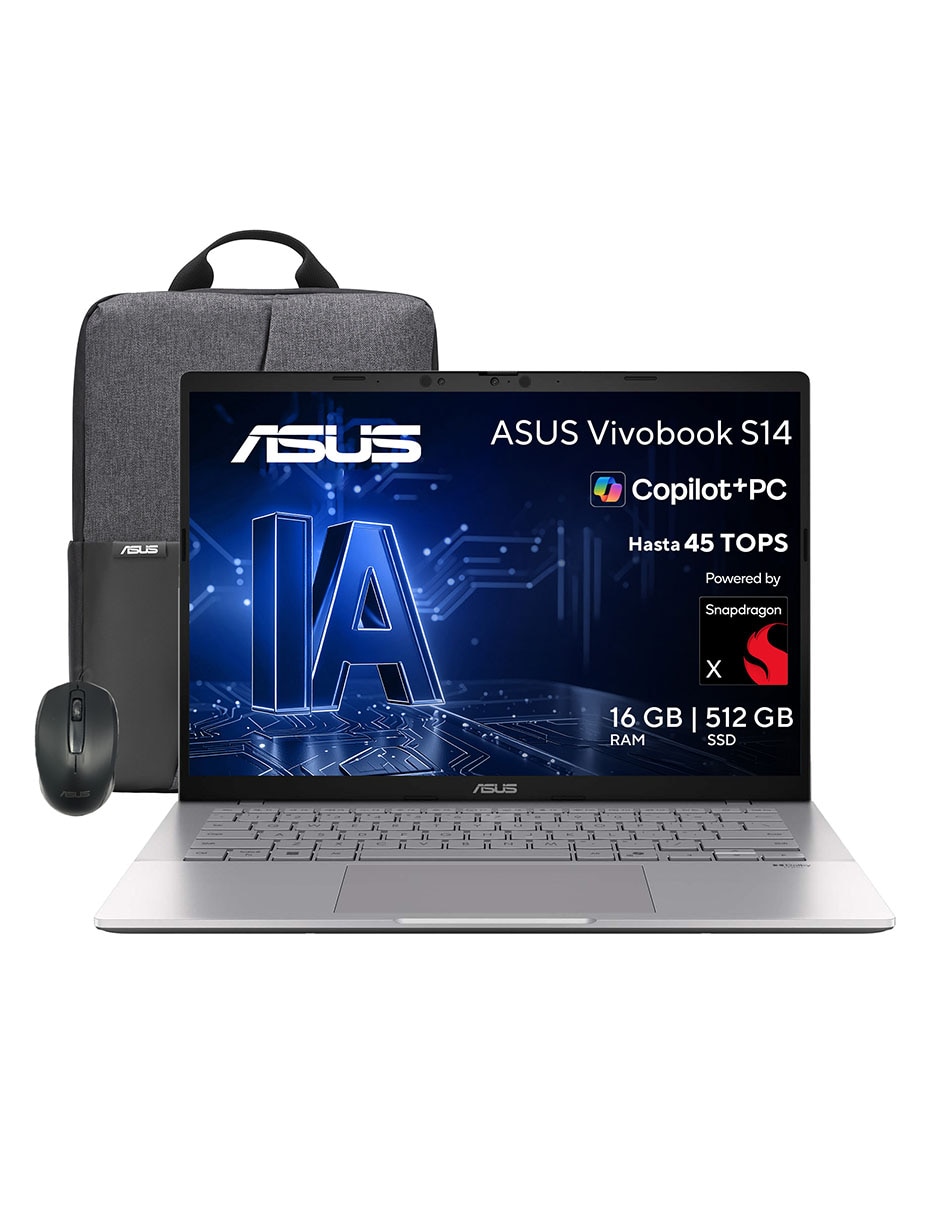 Laptop thin & light Vivobook S14 14 pulgadas WQXGA Snapdragon X Qualcomm Adreno 16 GB RAM 512 GB SSD