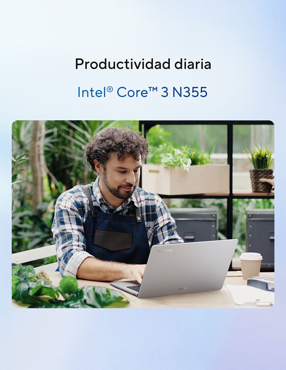 Laptop thin & light touch Chromebook cx14 14 pulgadas full HD Intel core 3 n355 Intel uhd graphics 8 GB ram128 Gb ssd 5
