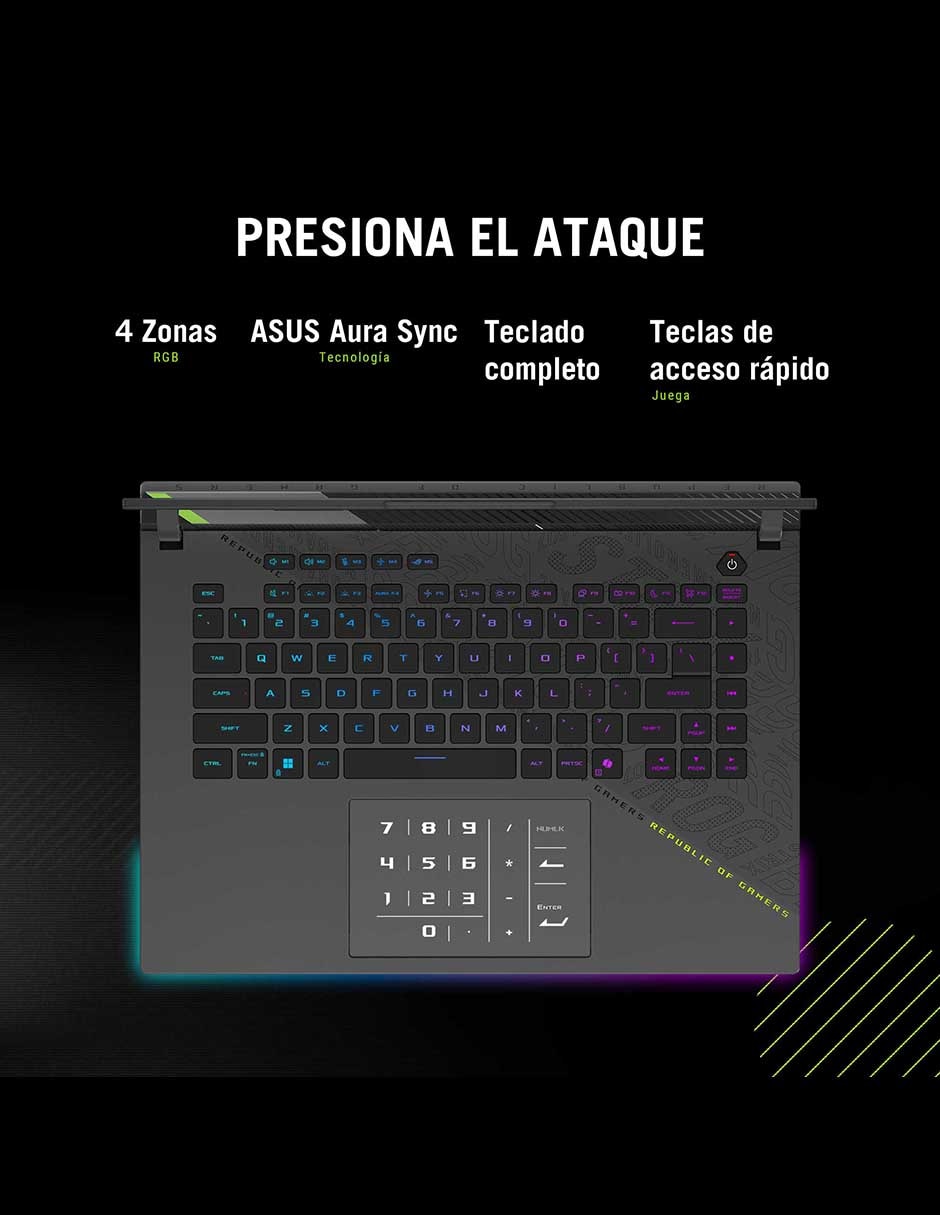 Laptop gamer ROG Strix G16 16 pulgadas Full HD AMD Ryzen 9 NVIDIA GeForce RTX 5060 16 GB RAM 1 TB SSD 8