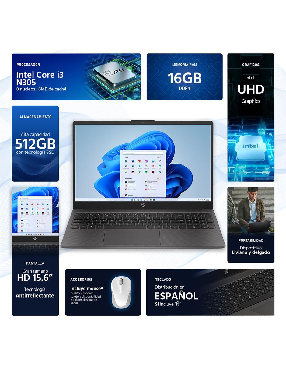 Laptop 255 G10 15.6 pulgadas hd intel core i3 intel uhd 16 gb ram 512 gb ssd 2