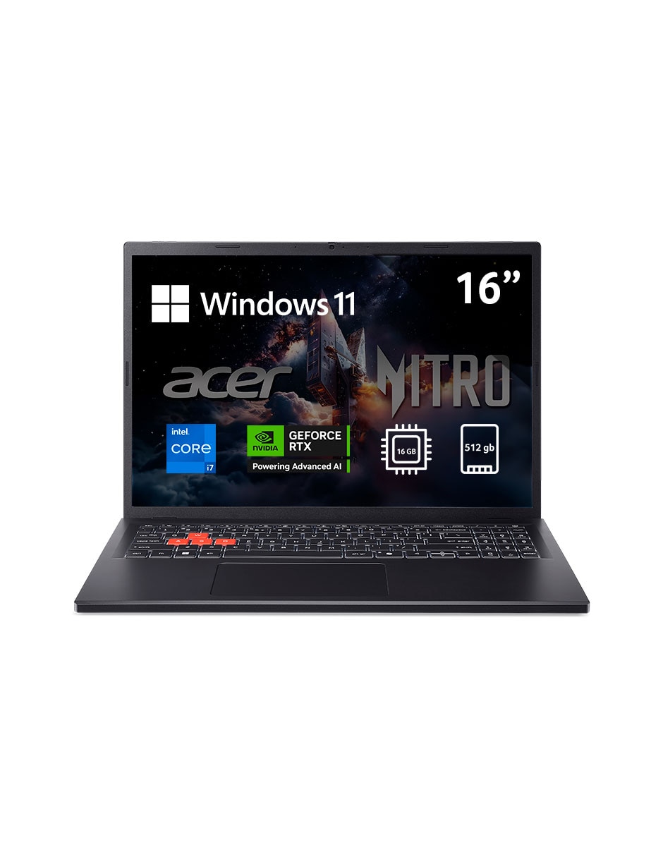 Laptop gamer Nitro Lite 16 16 pulgadas WUXGA Intel Core i7 NVIDIA GeForce RTX 4050 16 GB RAM 512 GB SSD