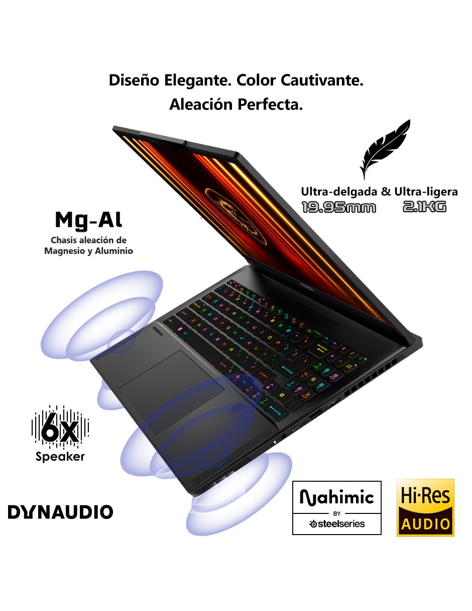 Laptop gamer Stealth A16 AI+ A3XWFG-020MX 16 pulgadas QHD+ AMD Ryzen AI 9 HX 370 NVIDIA GeForce RTX 5060 32 GB RAM 1 TB SSD 3
