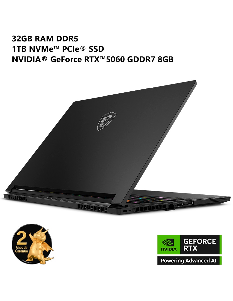 Laptop gamer Stealth A16 AI+ A3XWFG-020MX 16 pulgadas QHD+ AMD Ryzen AI 9 HX 370 NVIDIA GeForce RTX 5060 32 GB RAM 1 TB SSD 7