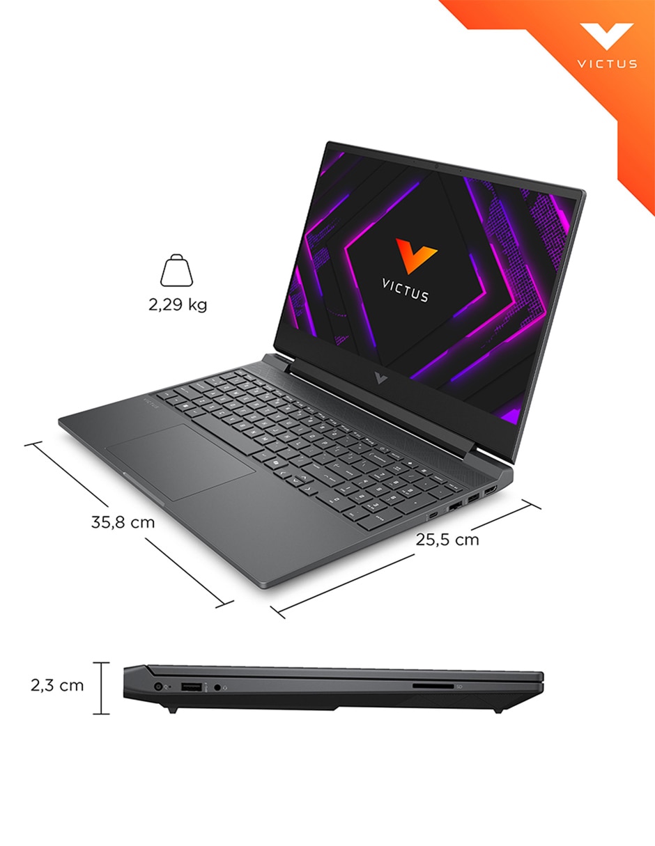Laptop gamer Victus 15-fa2017la 15.6 pulgadas Full HD Intel Core i5 NVIDIA GeForce RTX 5050 16 GB RAM 512 GB SSD 9