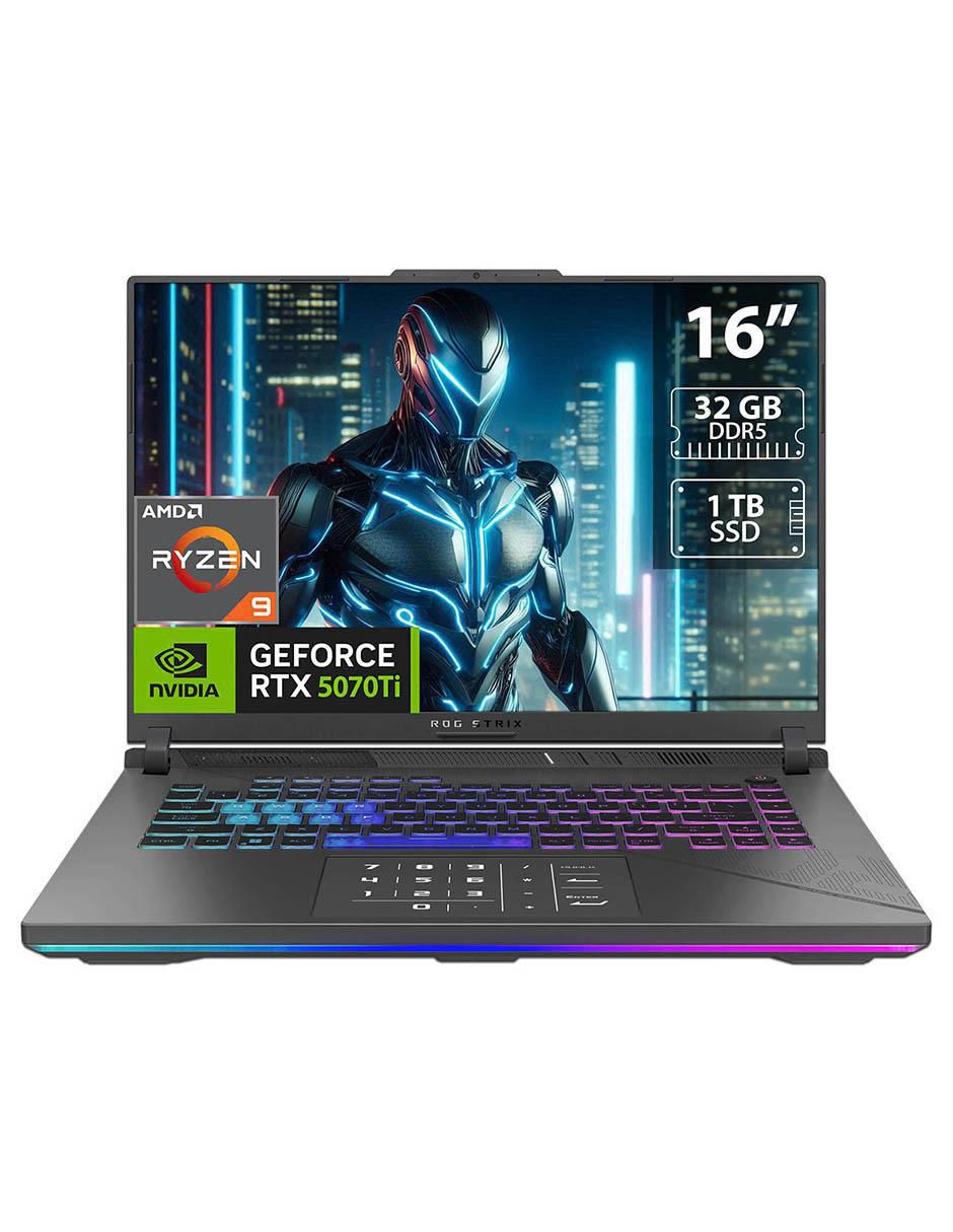 Laptop gamer ROG Strix G16 16 pulgadas WQXGA AMD Ryzen 9 NVIDIA GeForce RTX 5070 Ti 32 GB RAM 1 TB SSD Laptop gamer ROG Strix G16 16 pulgadas WQXGA AMD Ryzen 9 NVIDIA GeForce RTX 5070 Ti 32 GB RAM 1 TB SSD