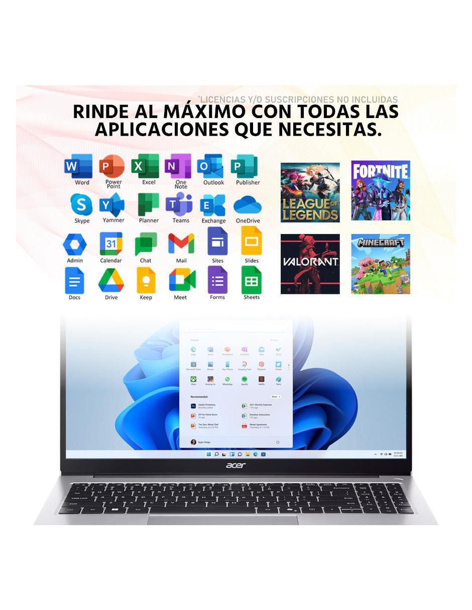 Laptop Aspire Lite 15 15.6 pulgadas Full HD AMD Ryzen 7 AMD Radeon 32 GB RAM 1 TB SSD 5